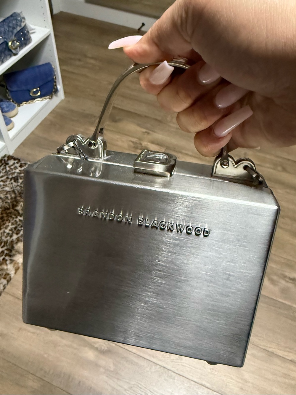 Brandon Blackwood Metallic Silver Trunk